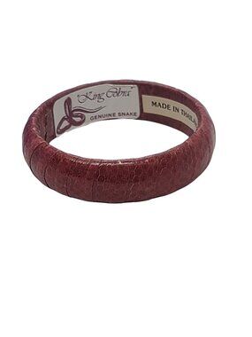 King Cobra Genuine Snake Skin Bracelet Made In Thailand - Red 7" Circumference